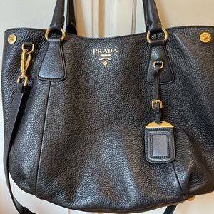 Prada Convertible Open Tote Vitello Daino Handbag